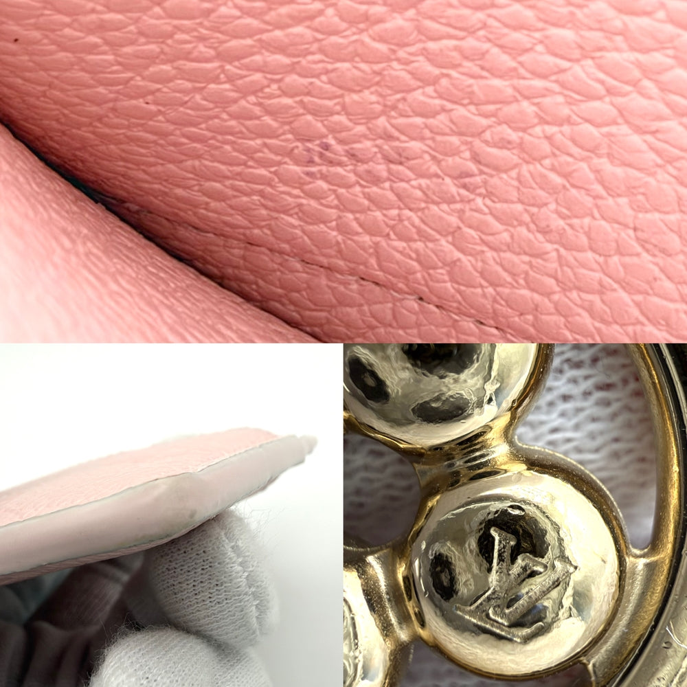 LOUIS VUITTON ルイヴィトン カードケース モノグラムアンプラント ポルトカルトLVチャーム パスケース M27888 モノグラムアンプラント ピンク ゴールド金具 レディース【中古品】
