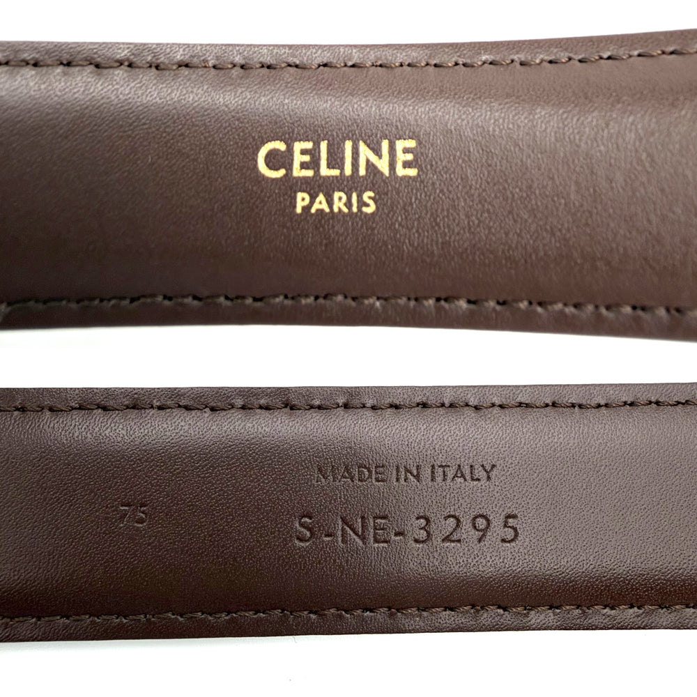 CELINE セリーヌ ベルト スモール トリオンフ ファッションアイテム レザー ブラウン 茶 ゴールド金具 レディース【中古品】