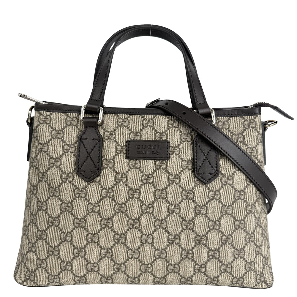 GUCCI グッチ 2WAY ハンドバッグ ショルダーバッグ 429019 GGスプリームキャンバス レザー ベージュ ブラウン 茶 シルバー金具 レディース【中古品】