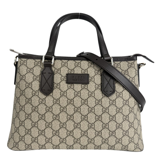 GUCCI グッチ 2WAY ハンドバッグ ショルダーバッグ 429019 GGスプリームキャンバス レザー ベージュ ブラウン 茶 シルバー金具 レディース【中古品】