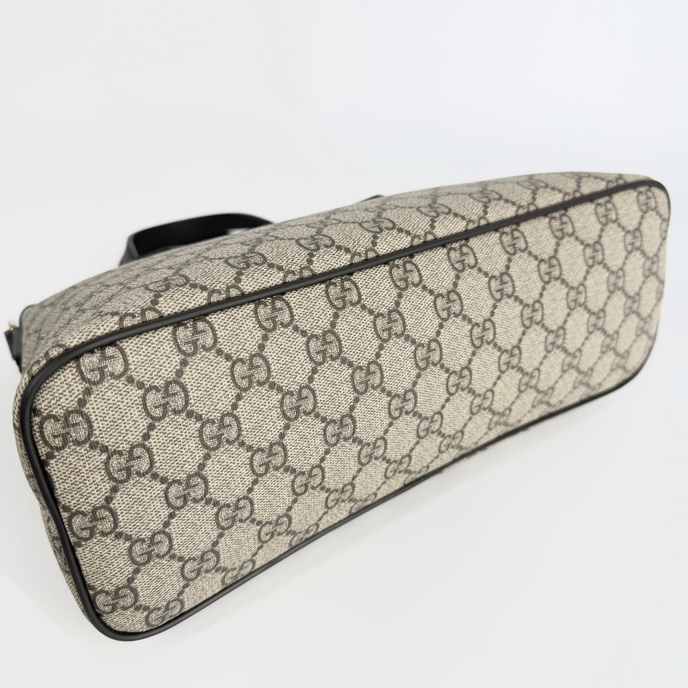 GUCCI グッチ 2WAY ハンドバッグ ショルダーバッグ 429019 GGスプリームキャンバス レザー ベージュ ブラウン 茶 シルバー金具 レディース【中古品】