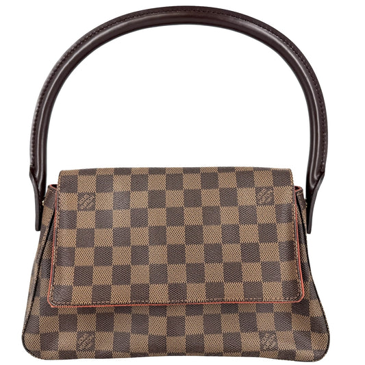 LOUIS VUITTON ルイヴィトン ハンドバッグ ミニ・ルーピング スペシャルオーダー M51148 ダミエキャンバス ブラウン 茶 レディース【中古品】