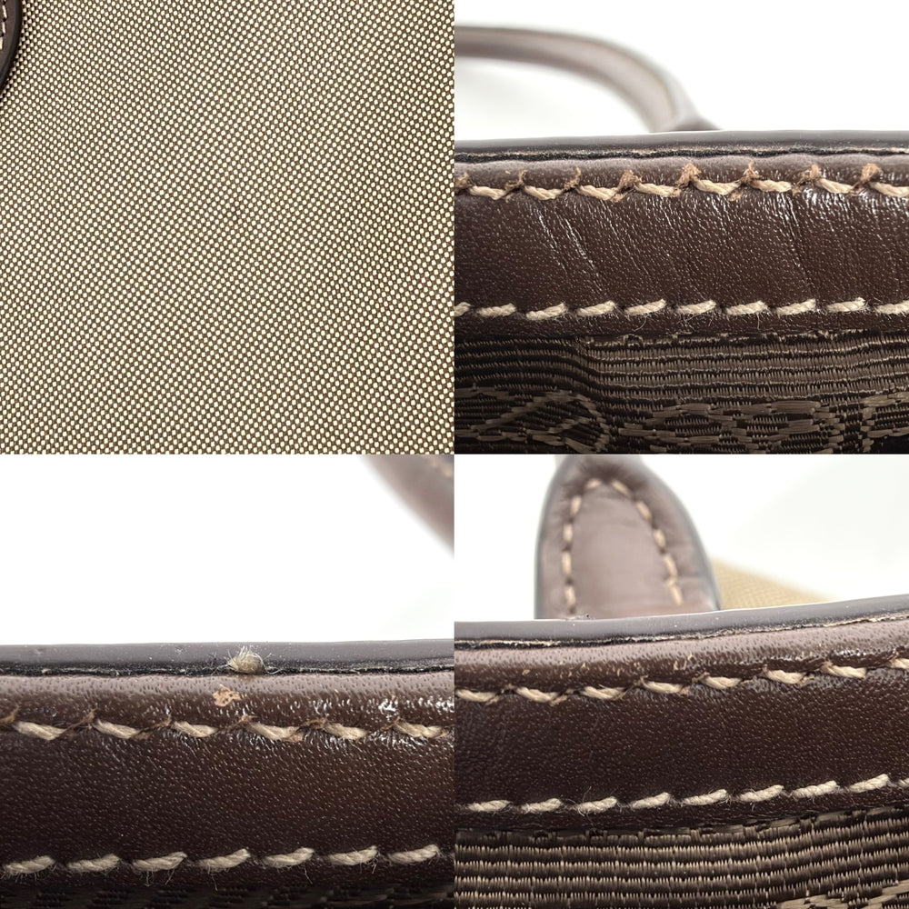 PRADA プラダ ハンドバッグ トートバッグ 1BG159 キャンバス レザー ベージュ ブラウン 茶 ゴールド金具 レディース【中古品】