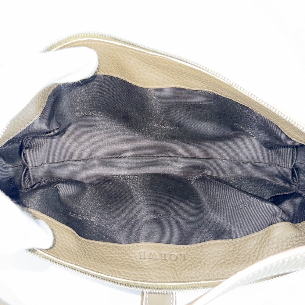 LOEWE ロエベ ショルダーバッグ センダ ワンショルダーバッグ ハンドバッグ 鞄 かばん レザー カーキ ピンク シルバー金具 レディース【中古品】