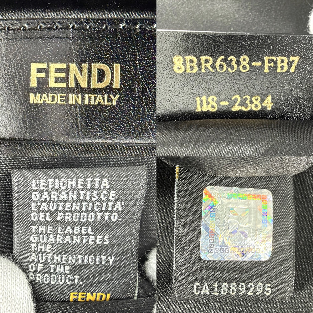 FENDI フェンディ ハンドバッグ ビッグマンマバケット 8BR638 レザー ブラック 黒 ゴールド金具 レディース【中古品】