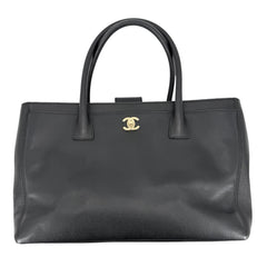 CHANEL シャネル トートバッグ ココマーク エグゼクティブトート ハンドバッグ レザー ブラック 黒 ゴールド金具 レディース【中古品】