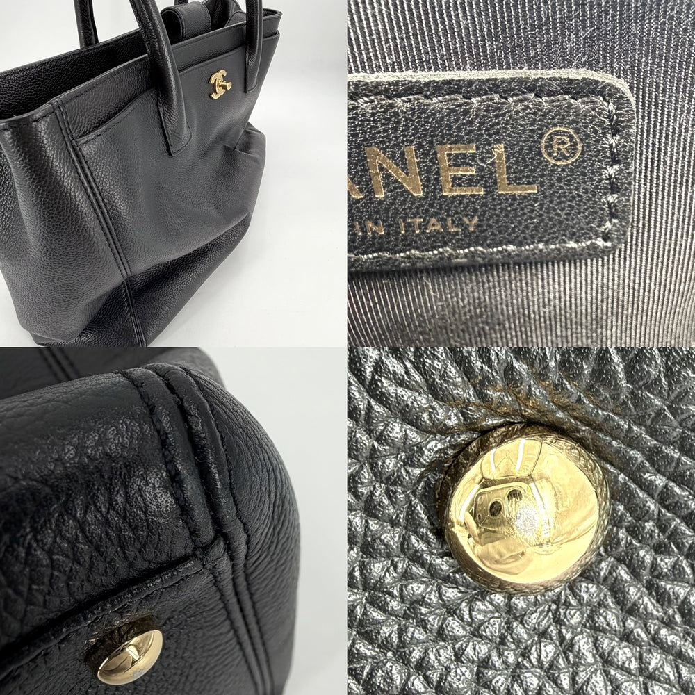 CHANEL シャネル トートバッグ ココマーク エグゼクティブトート ハンドバッグ レザー ブラック 黒 ゴールド金具 レディース【中古品】