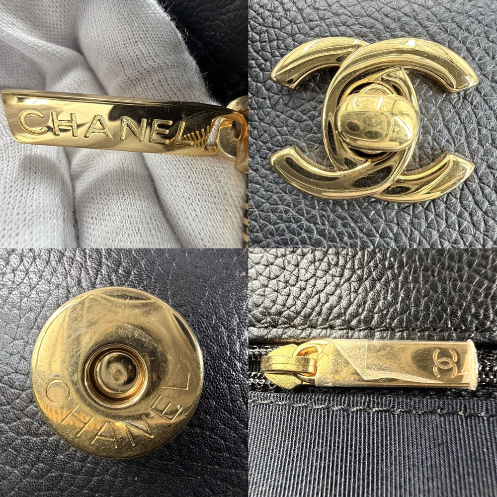 CHANEL シャネル トートバッグ ココマーク エグゼクティブトート ハンドバッグ レザー ブラック 黒 ゴールド金具 レディース【中古品】