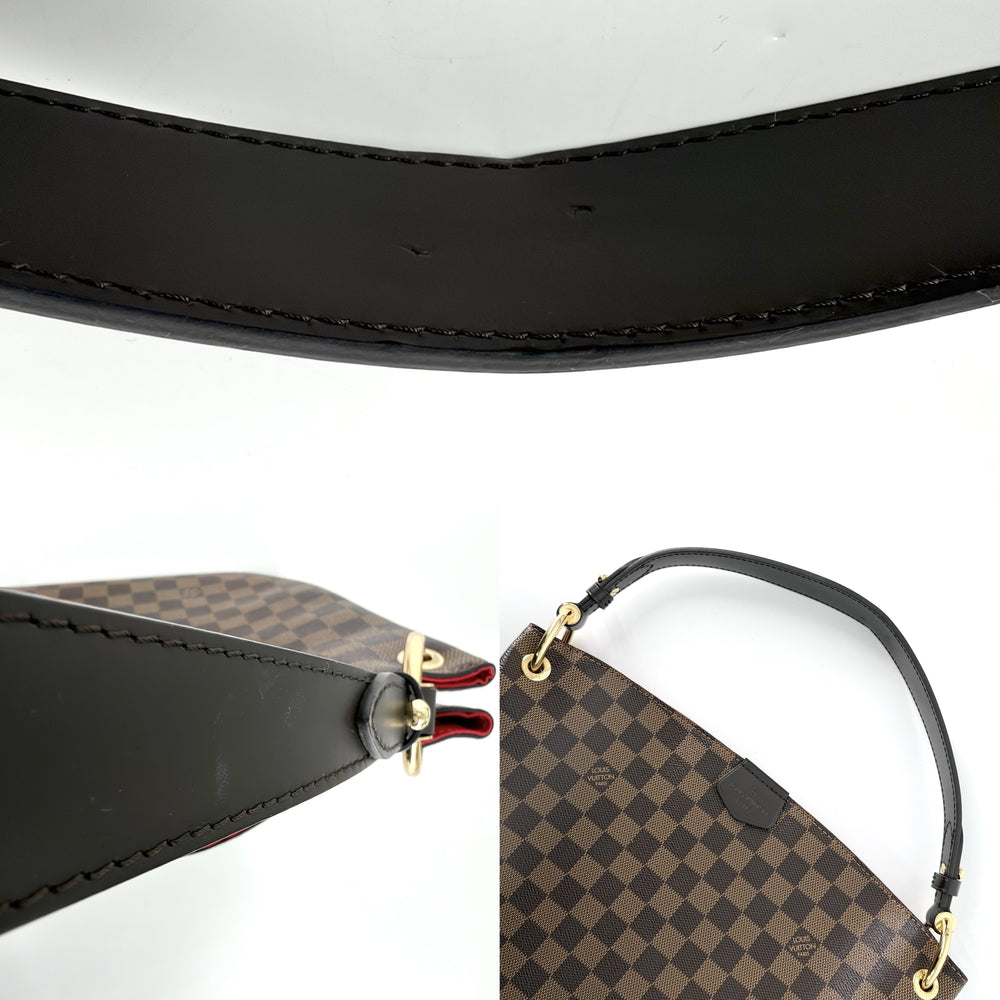 LOUIS VUITTON ルイヴィトン ハンドバッグ ダミエ・エベヌ グレースフル PM ワンショルダー N44044 ダミエキャンバス ブラウン 茶 ゴールド金具 レディース【中古品】
