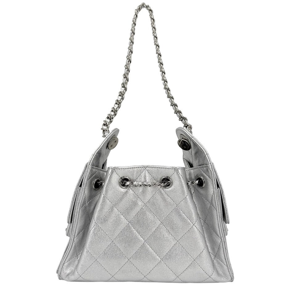 CHANEL シャネル ハンドバッグ チェーンショルダーバッグ ココマーク 鞄 かばん キャビアスキン シルバー シルバー金具 レディース【中古品】