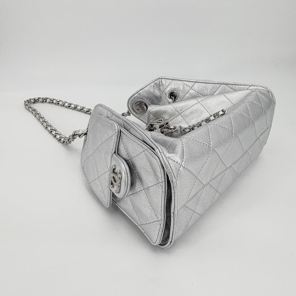 CHANEL シャネル ハンドバッグ チェーンショルダーバッグ ココマーク 鞄 かばん キャビアスキン シルバー シルバー金具 レディース【中古品】