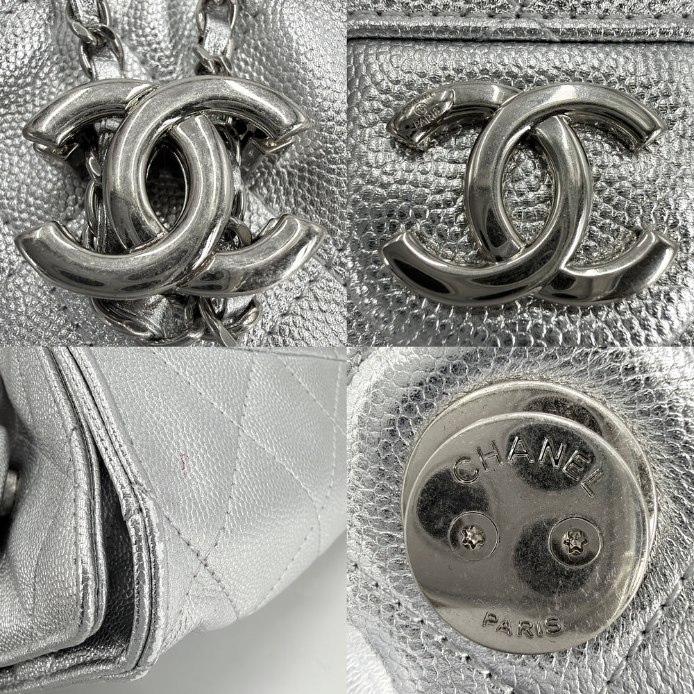 CHANEL シャネル ハンドバッグ チェーンショルダーバッグ ココマーク 鞄 かばん キャビアスキン シルバー シルバー金具 レディース【中古品】