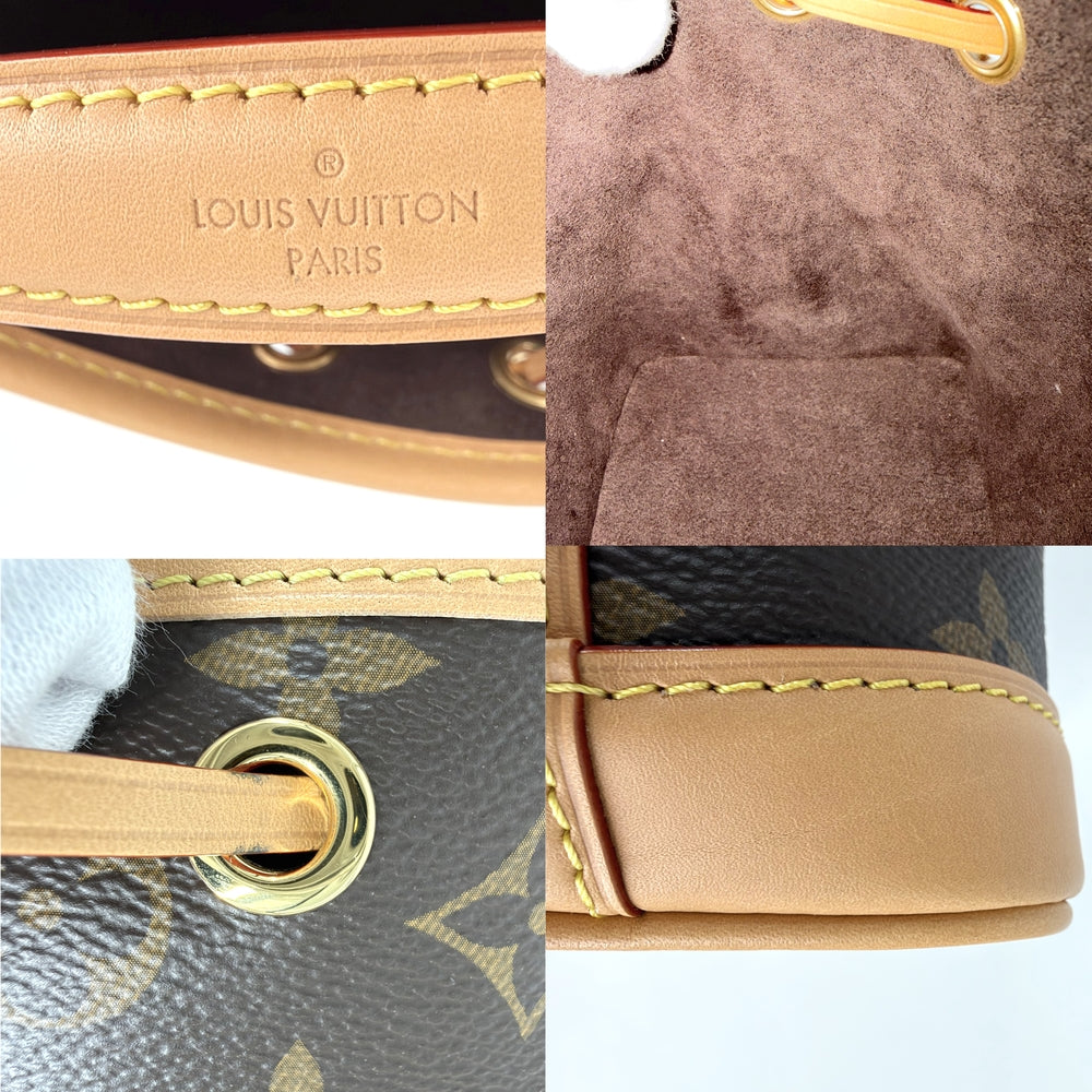 LOUIS VUITTON ルイヴィトン 2WAY ナノノエ ショルダーバッグ ハンドバッグ モノグラムキャンバス M81266 PVCコーティングキャンバス レザー ブラウン 茶 ゴールド金具 レディース【中古品】