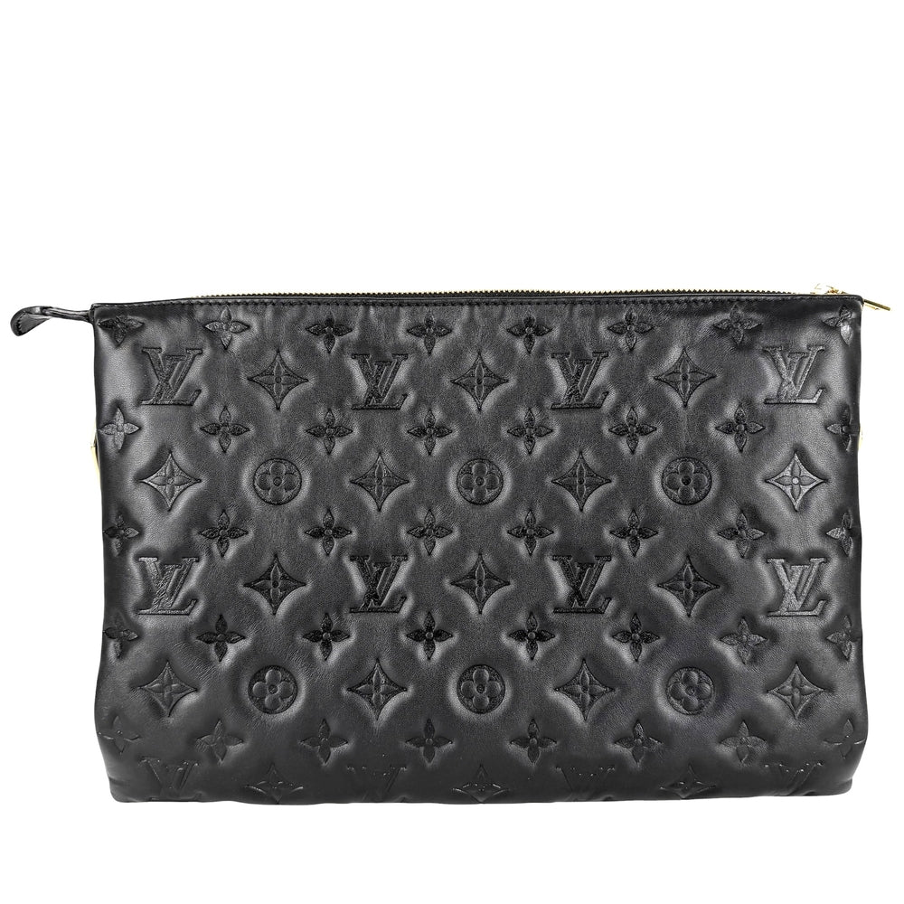 LOUIS VUITTON ルイヴィトン 2WAY クッサンMM モノグラム エンボス ショルダーバッグ クラッチバッグ M21264 レザー ブラック 黒 ゴールド金具 レディース【中古品】