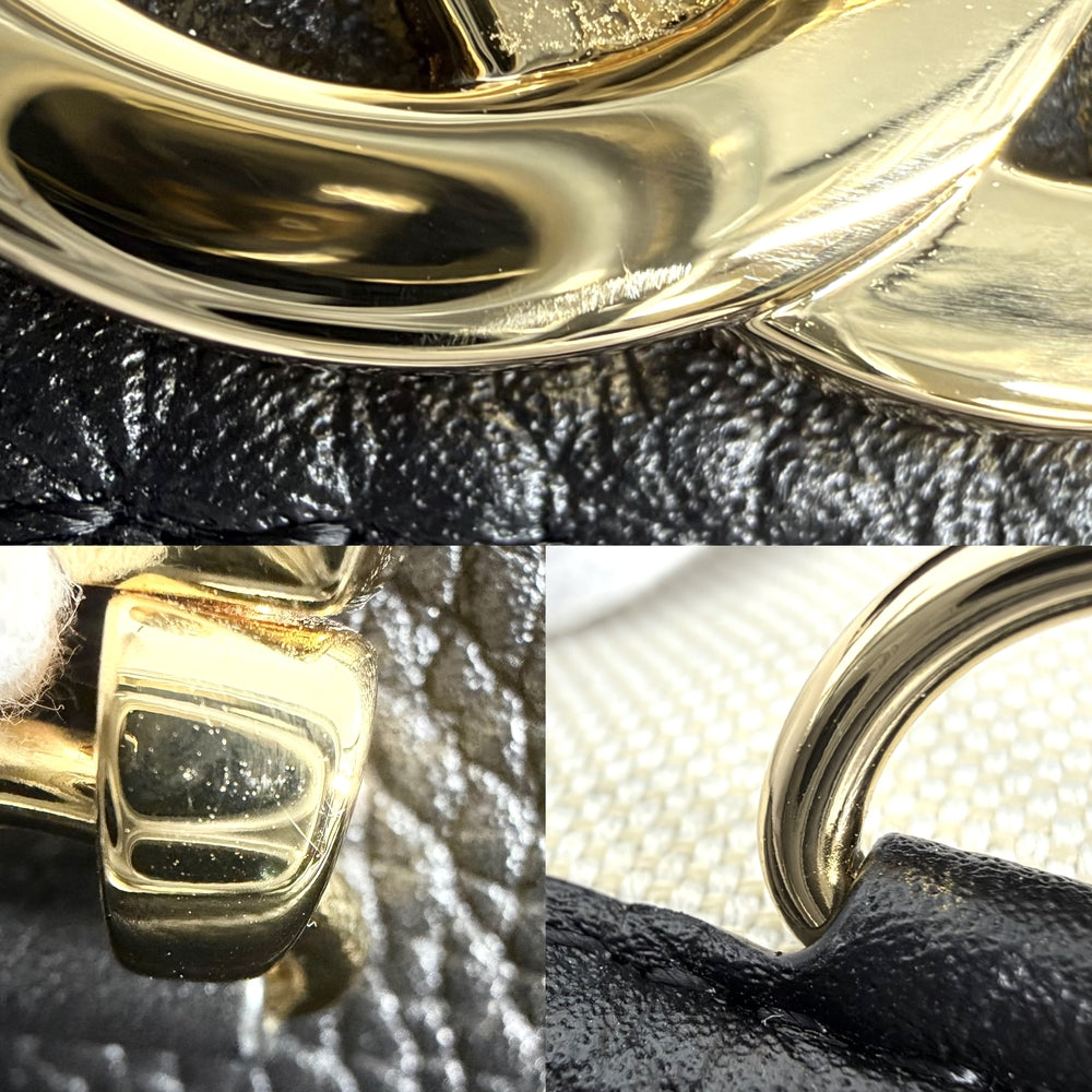 CHANEL シャネル トートバッグ スモール ショッピングバッグ ココマーク レザー ブラック 黒 ゴールド金具 レディース【中古品】