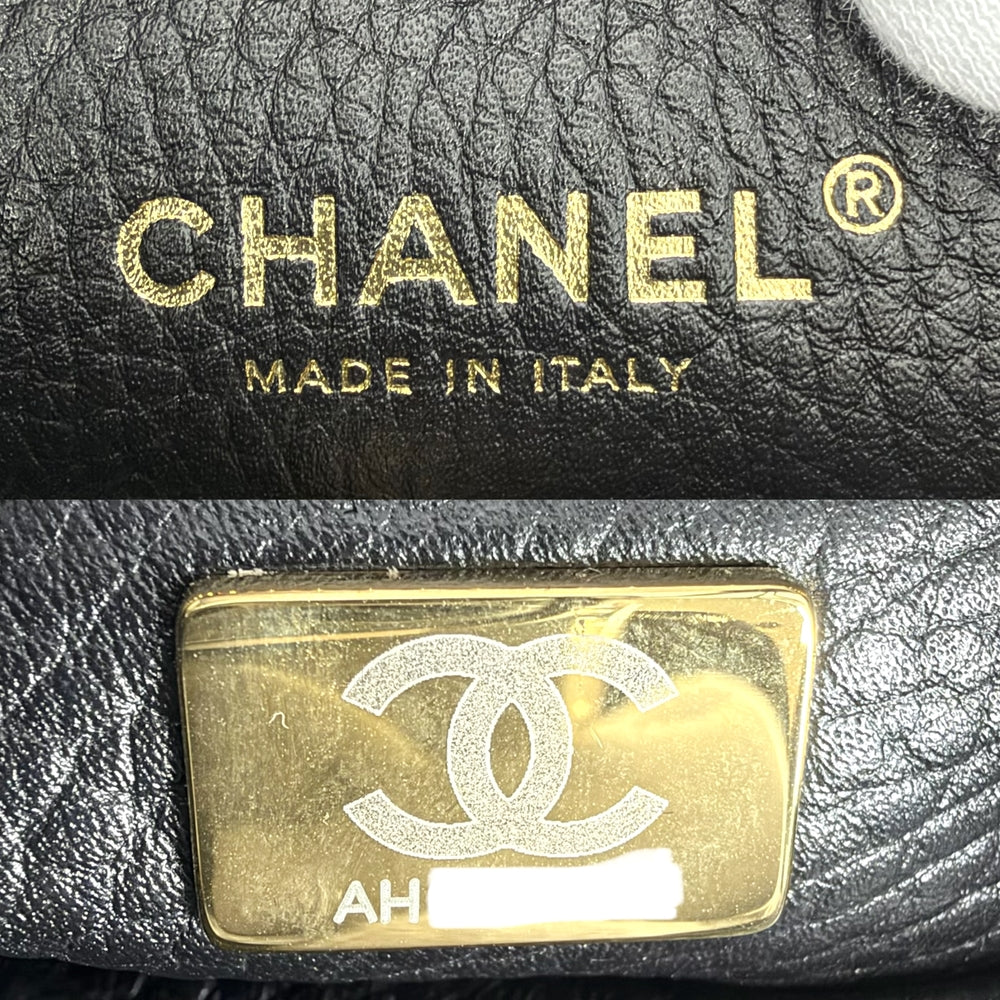 CHANEL シャネル トートバッグ スモール ショッピングバッグ ココマーク レザー ブラック 黒 ゴールド金具 レディース【中古品】