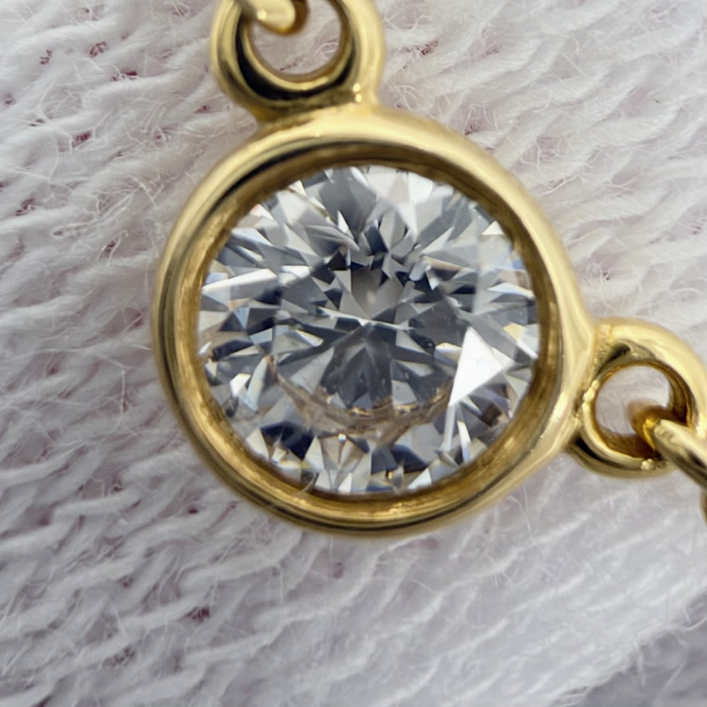 TIFFANY&Co. ティファニー ネックレス バイザヤード シングルダイヤモンドペンダント ジュエリー アクセサリー 一粒ダイヤ 18金YG Au750 K18イエローゴールド ダイヤモンド レディース 約1.8g【中古品】