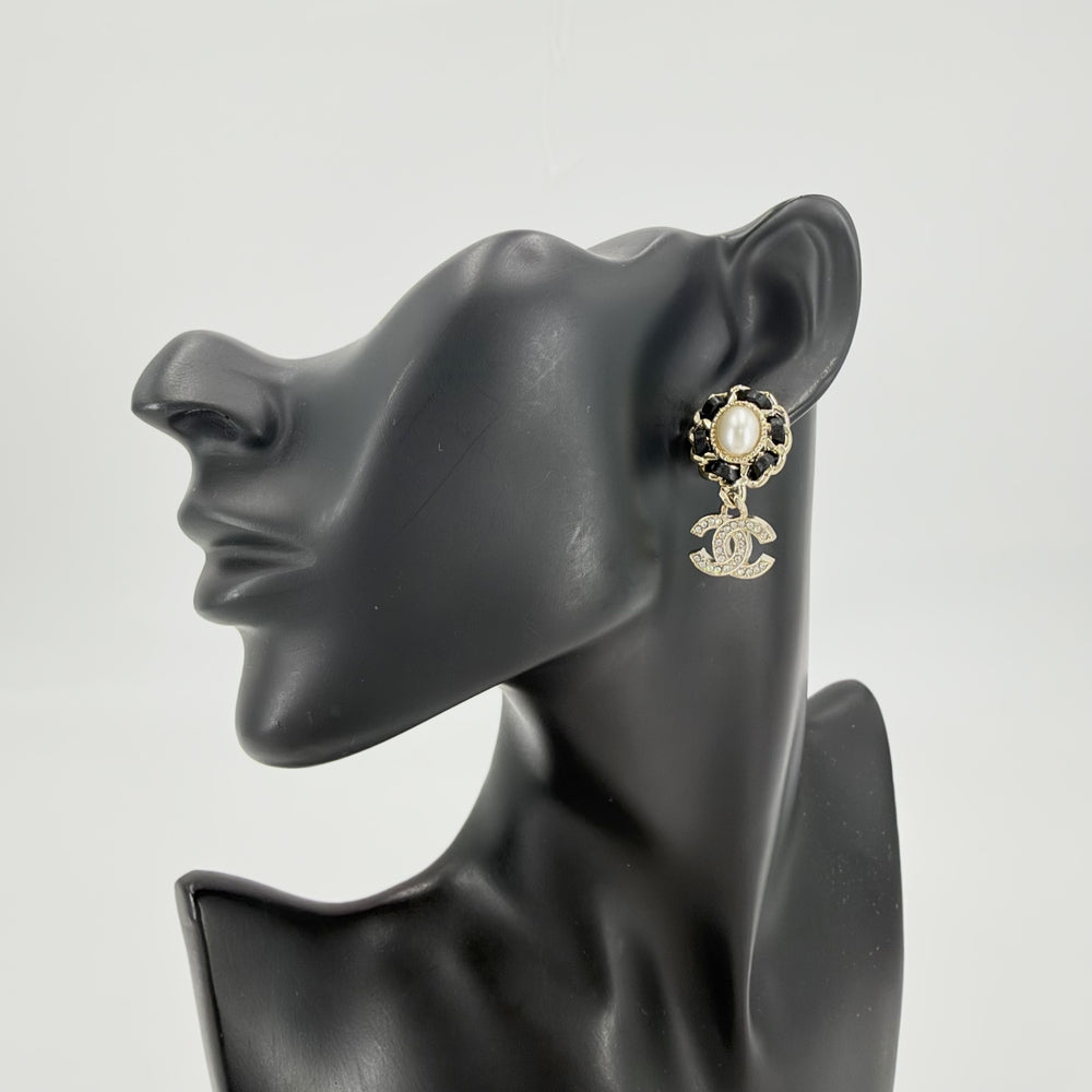CHANEL シャネル ピアス ココマーク アクセサリー GP パール B21B レディース 約12.6g 2021年【中古品】