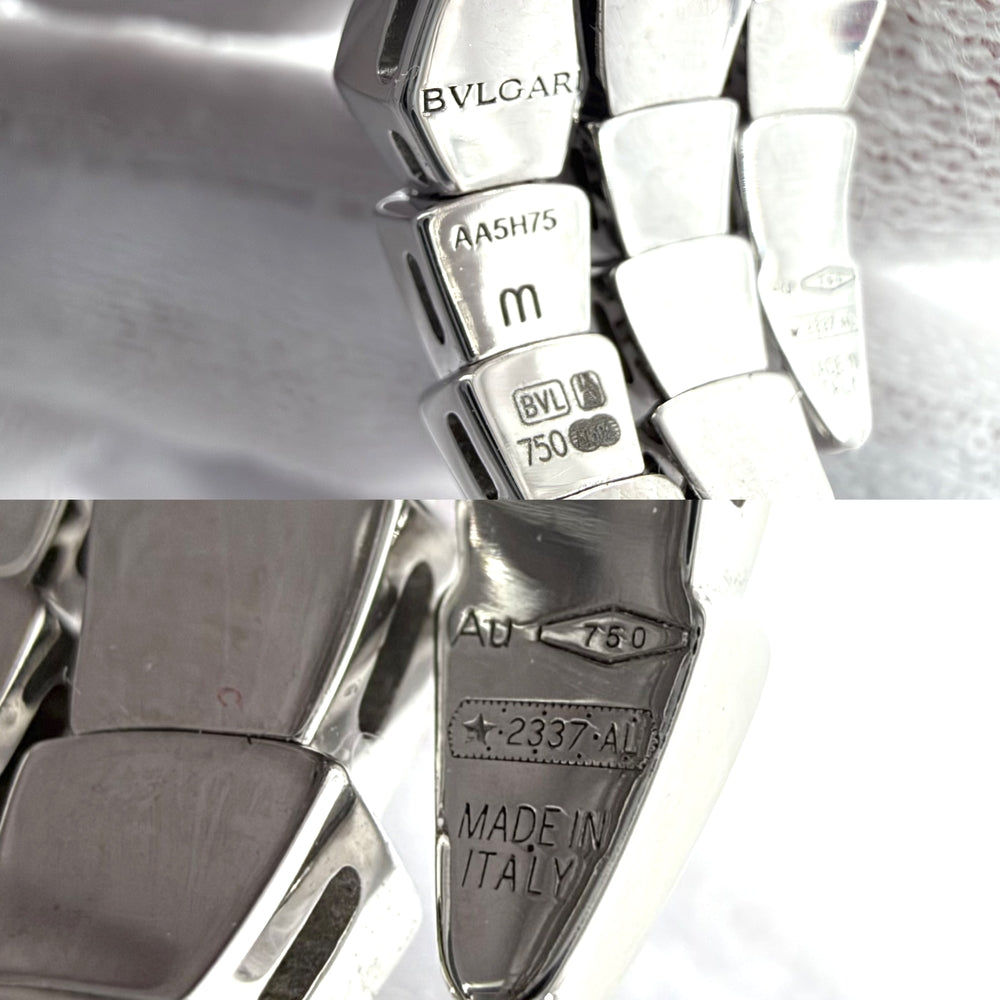 BVLGARI ブルガリ 指輪 セルペンティ ヴァイパー ジュエリー アクセサリー リング フルパヴェ Au750 18金WG Mサイズ K18ホワイトゴールド ダイヤモンド 約10号 シルバー レディース 約11.4g【中古品】