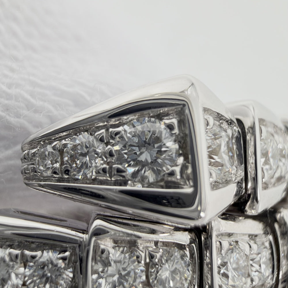 BVLGARI ブルガリ 指輪 セルペンティ ヴァイパー ジュエリー アクセサリー リング フルパヴェ Au750 18金WG Mサイズ K18ホワイトゴールド ダイヤモンド 約10号 シルバー レディース 約11.4g【中古品】
