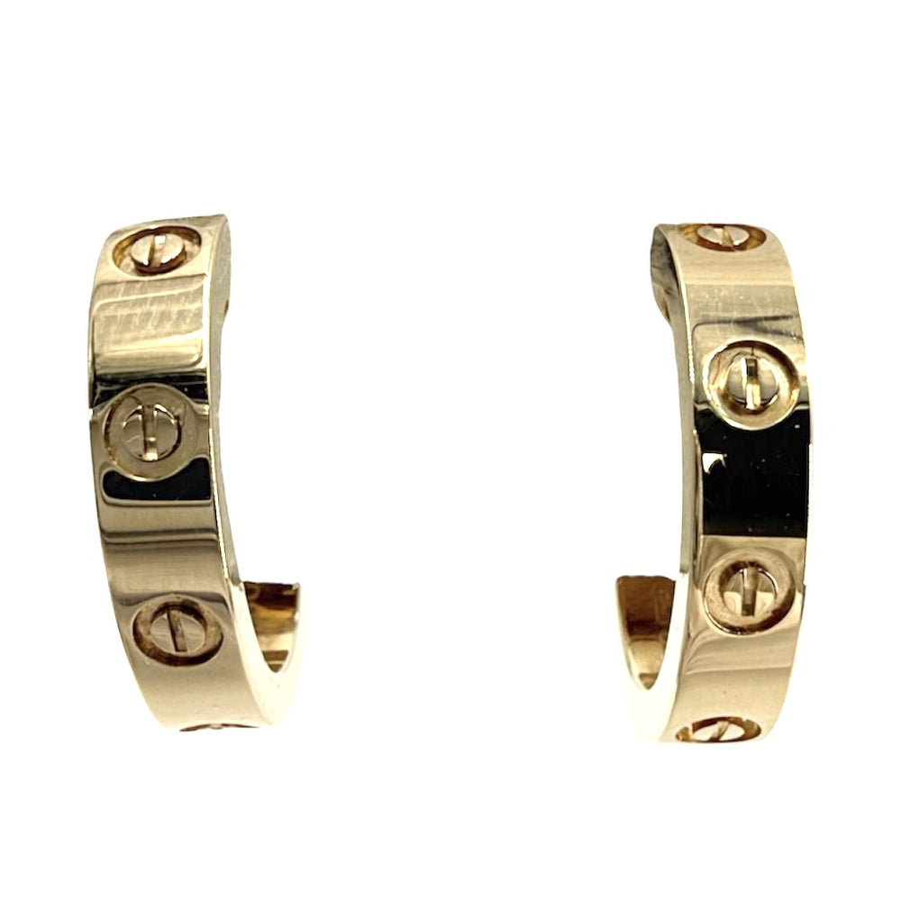 CARTIER カルティエ ピアス ミニラブ ビスモチーフ 18金 750 YG ジュエリー アクセサリー K18イエローゴールド レディース 約3.6g【中古品】