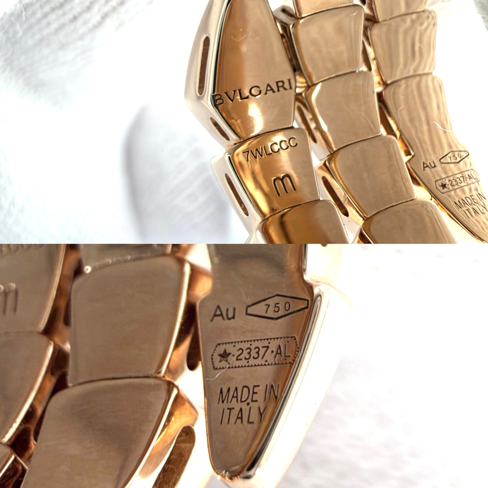 BVLGARI ブルガリ 指輪 セルペンティ ヴァイパー ジュエリー リング フルパヴェ Au750 18金PG Mサイズ K18ピンクゴールド ダイヤモンド 約10号 レディース 約11.6g【中古品】