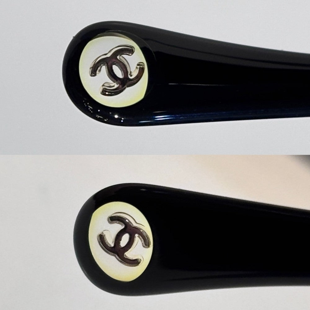 CHANEL シャネル サングラス ロゴ ココマーク 眼鏡 アイウェア 5523 アセテート ブラック 黒 シルバー金具 レディース【中古品】
